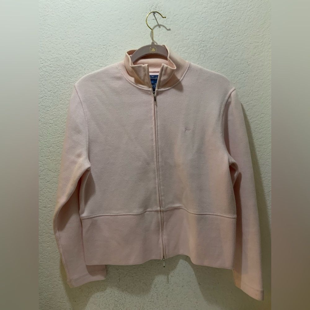 Faconnable pink zip-up size small pale pink